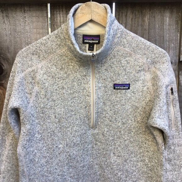 Patagonia better sweater 1/4 zip grey fleece jacket 25618 womens size medium - Picture 2 of 6
